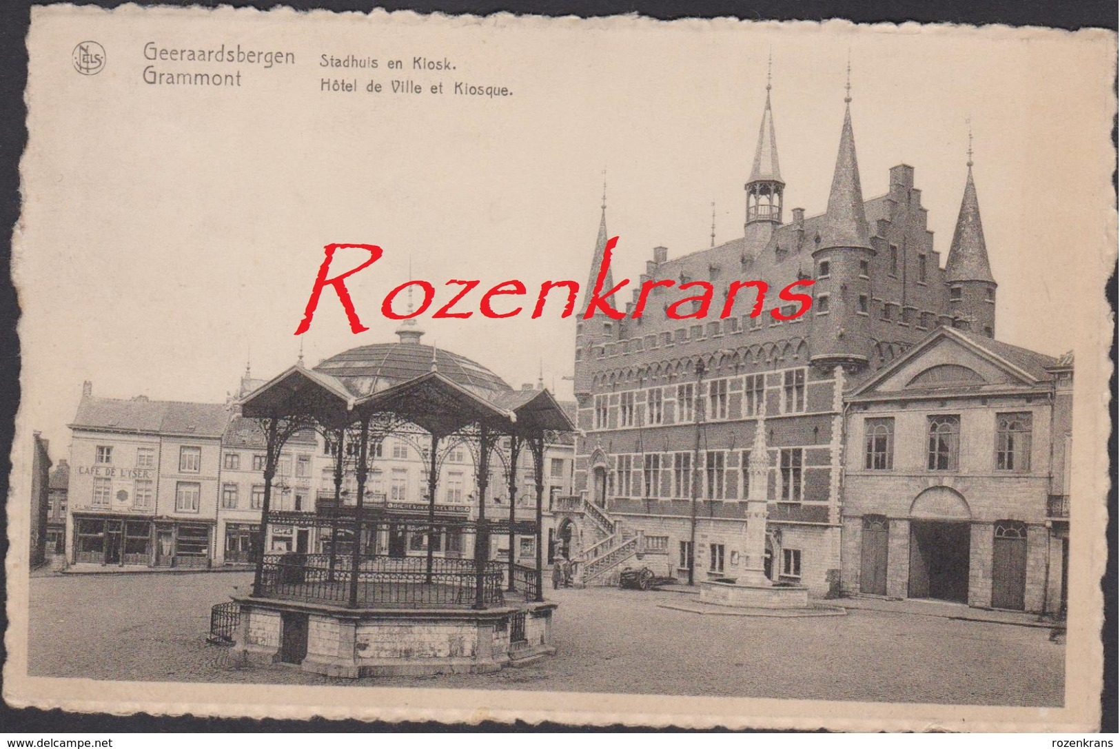 Oude Postkaart 1948 Geeraardsbergen Grammont Stadhuis En Kiosk Hotel De Ville Et Kiosque (In Goede Staat) - Geraardsbergen