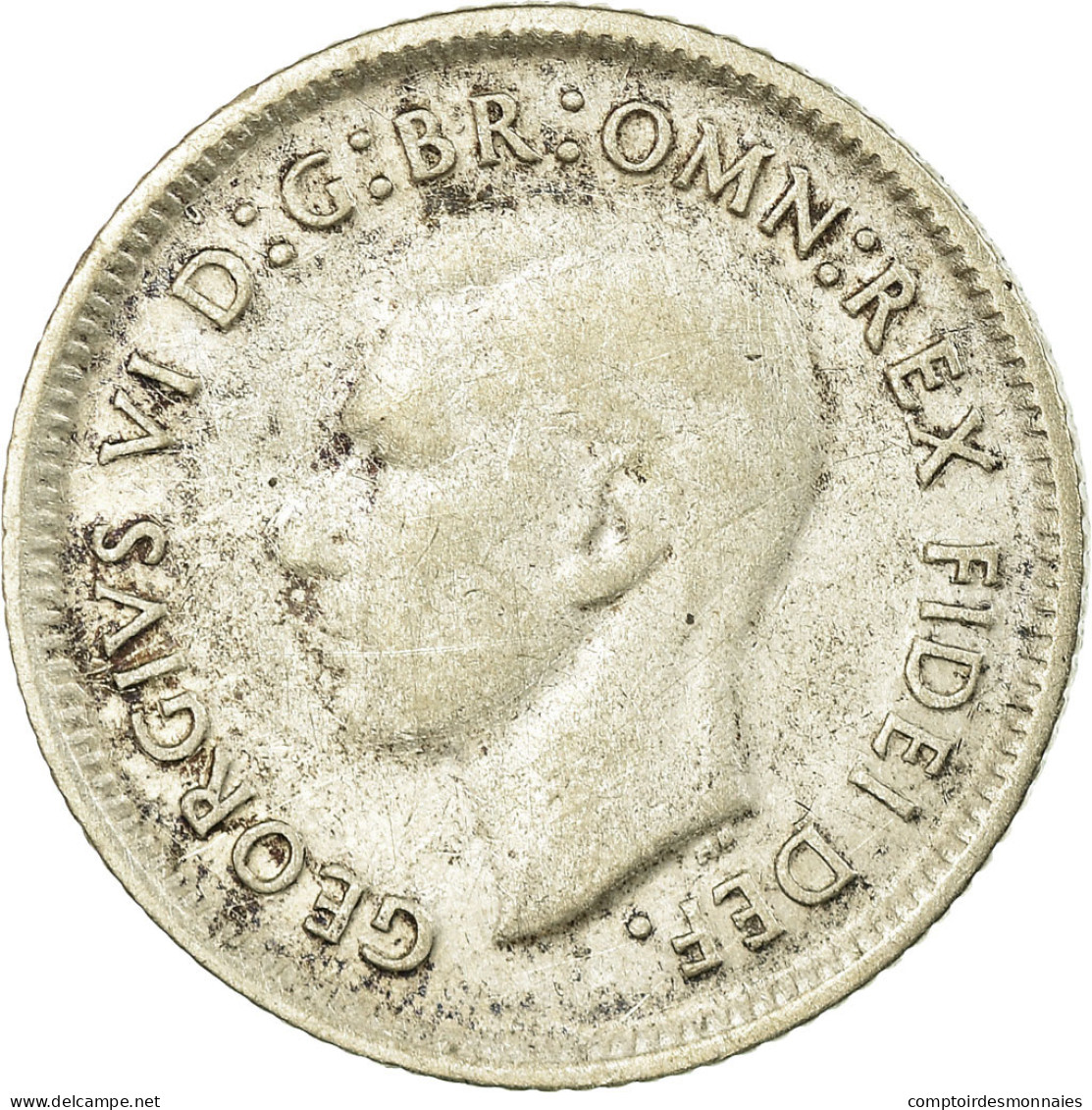 Monnaie, Australie, George VI, Sixpence, 1950, TTB, Argent, KM:45 - Sixpence