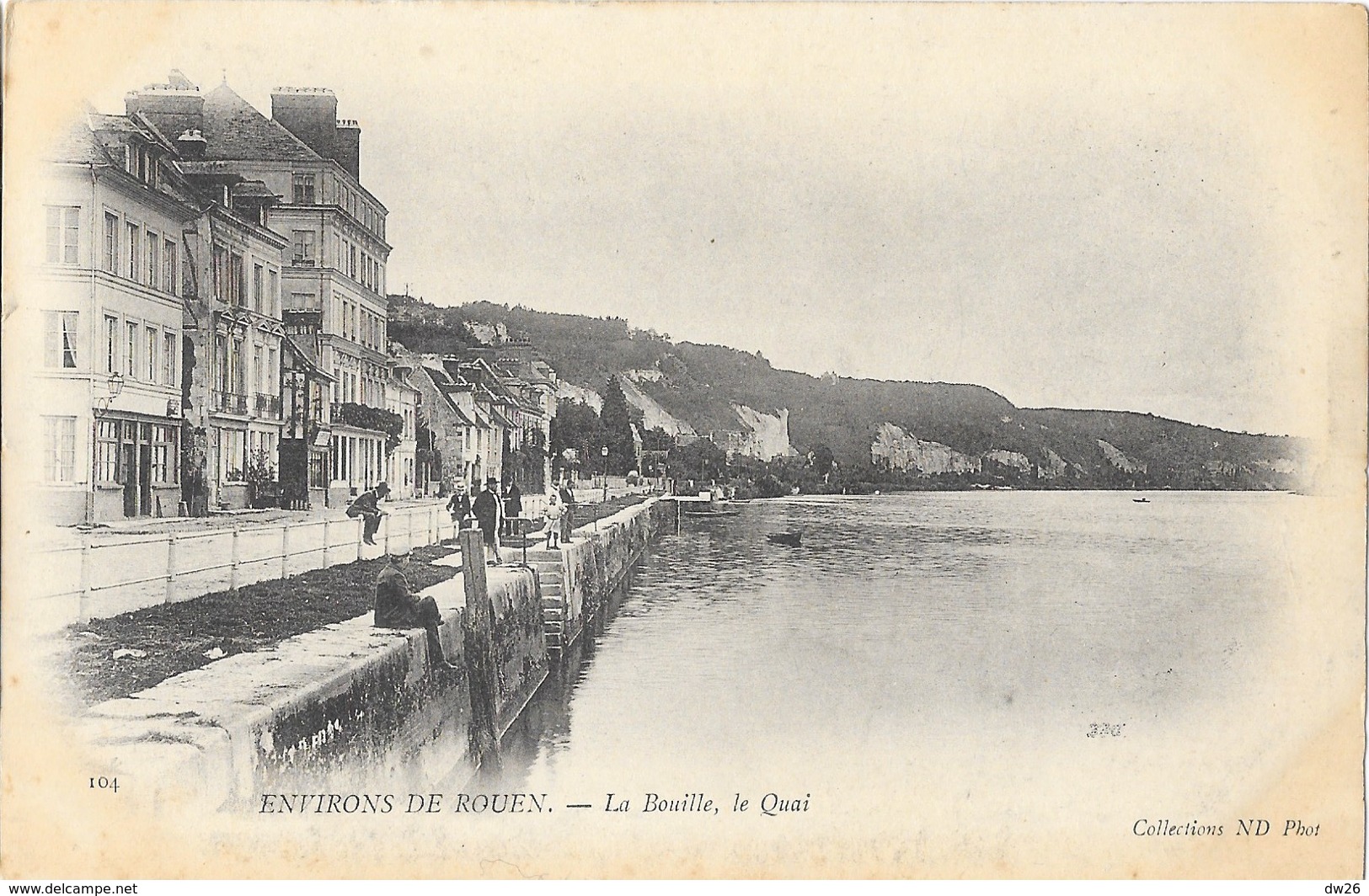 Environs De Rouen, La Bouille, Le Quai Sur La Seine - Collection ND Phot. Carte Dos Simple N° 104 Non Circulée - La Bouille