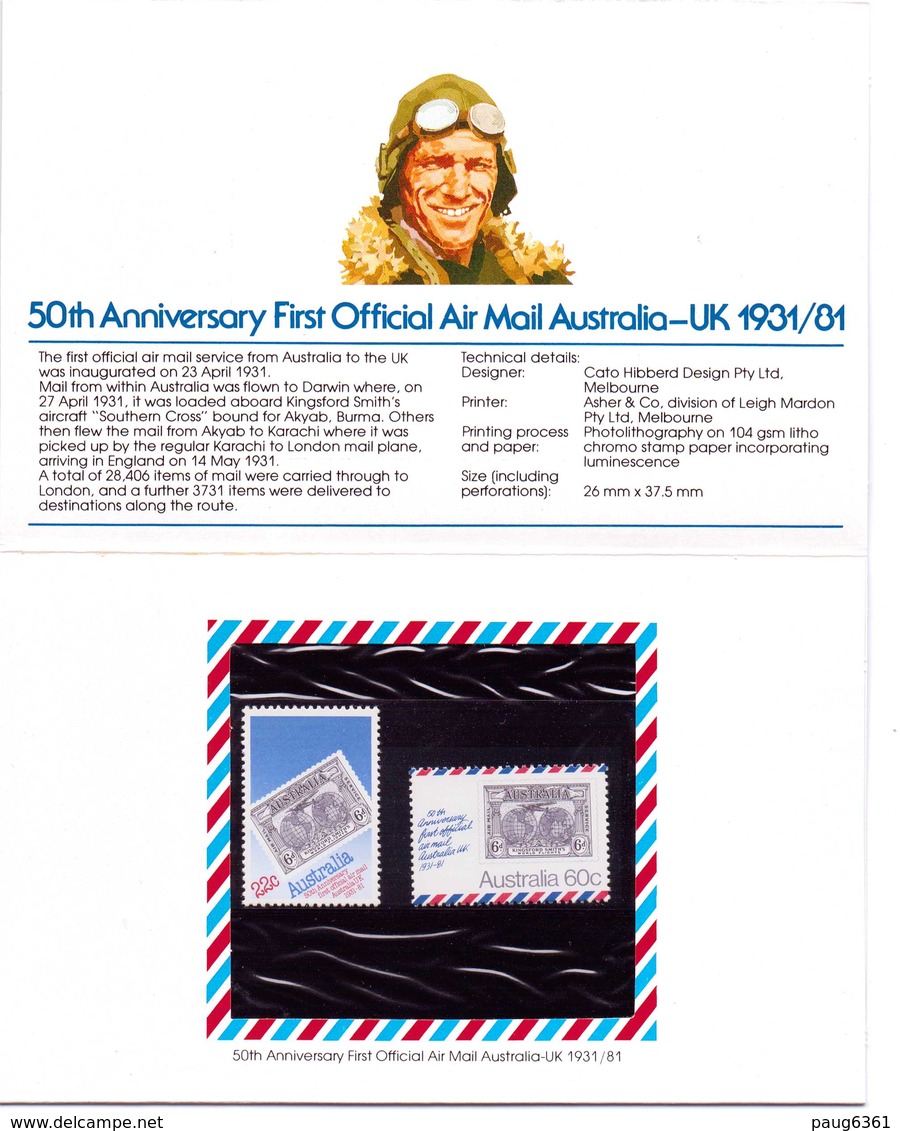 AUSTRALIE 1981 POSTE AERIENNE PACK DE PRESENTATION  Yvert N°731/32 NEUF MNH** - Presentation Packs