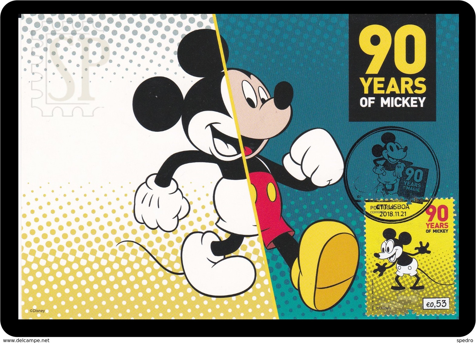 Portugal 2018 Postal Máximo Rato Mickey Mouse Lisboa Maximum Maxicard Maximo Famous People Walt Disney Comico Comics BD - Disney