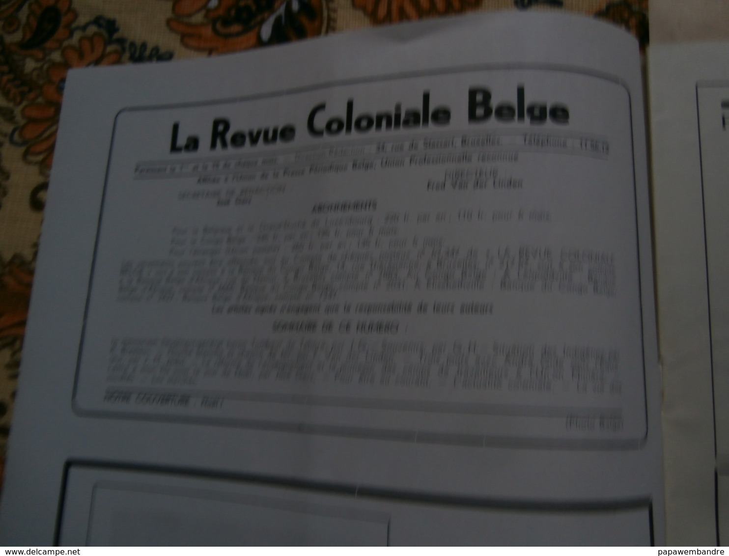 La Revue Coloniale Belge 53 (15/12/1947) : Congo, Ch. Tombeur, A Gide, Ch De Fer - 1900 - 1949