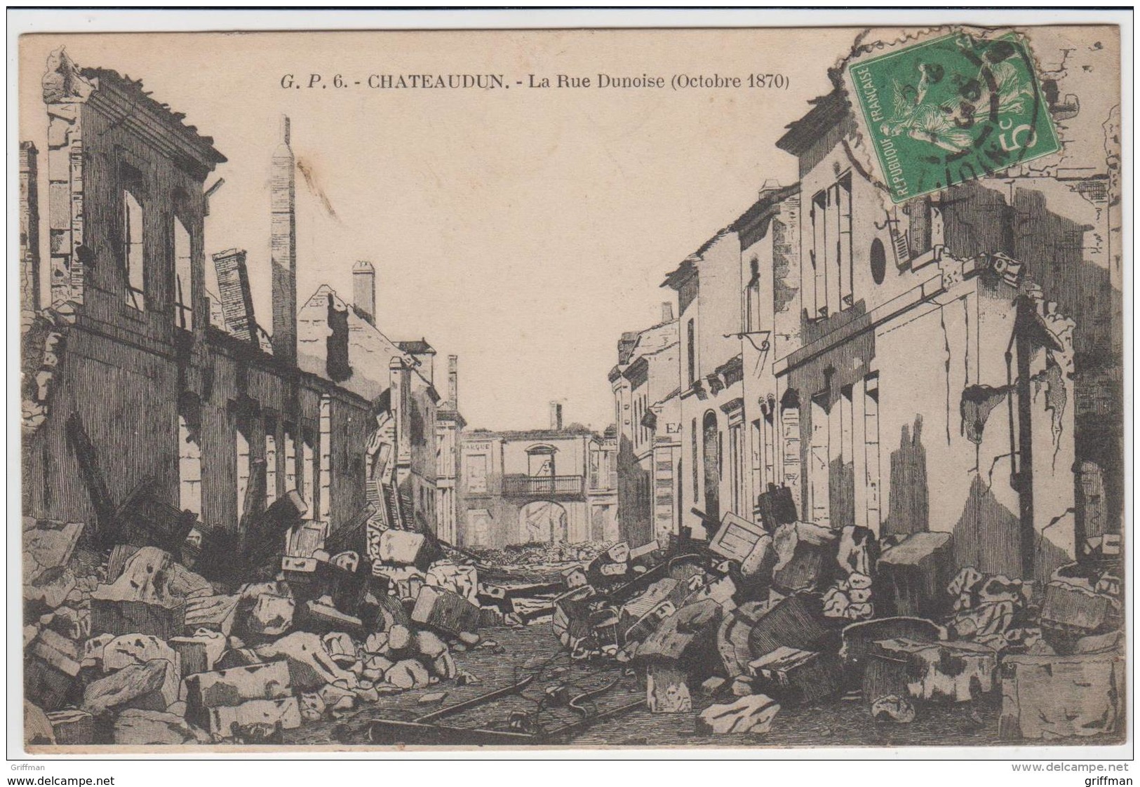 CHATEAUDUN LA RUE DUNOISE OCTOBRE 1870 TBE - Chateaudun