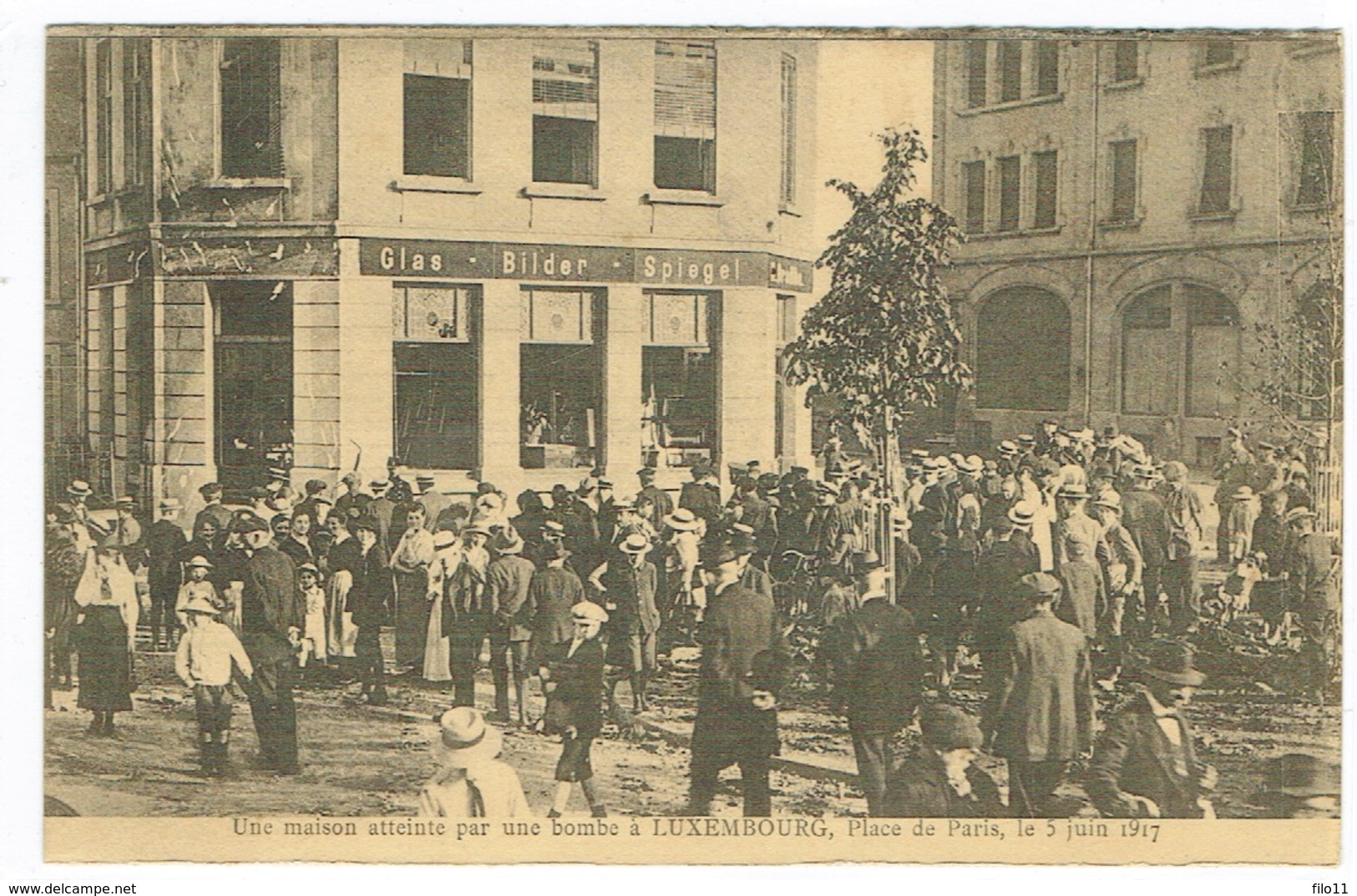 Place De Paris 5 De Juin 1917.Maison Atteint Par Une  BOMBE à Luxembourg. Th Wirol - Luxembourg - Ville