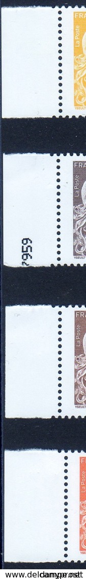 FR 2018 / Variété De Décentrage Sur 4 Valeurs Bords De Feuille-Marianne L'engagée N° 5248-49-50-54 / NEUF Xx.... - Unused Stamps