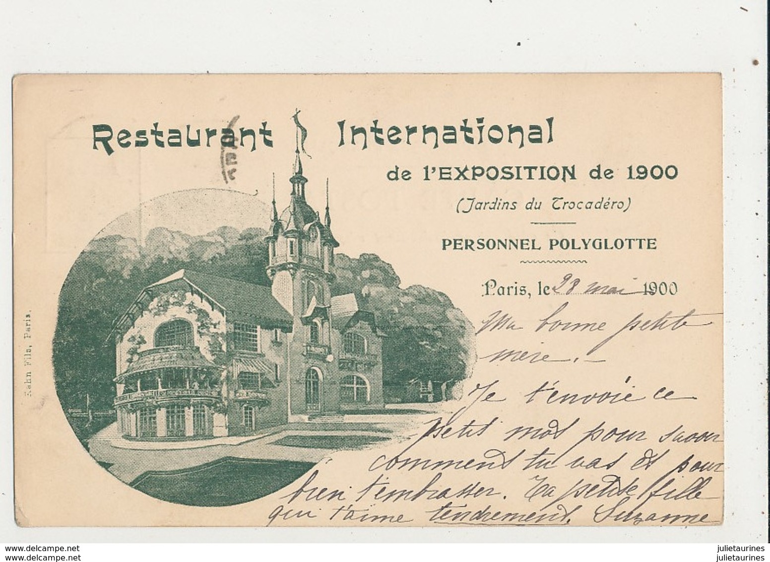 PARIS EXPOSITION 1900 RESTAURANT INTERNATIONAL CPA BON ETAT - La Crecida Del Sena De 1910