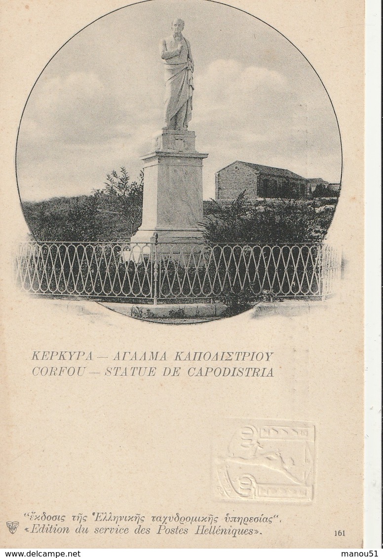 CORFOU - 3 CPA : Le Casino - Le Village Peleka - Statue De Capodistria - Grecia