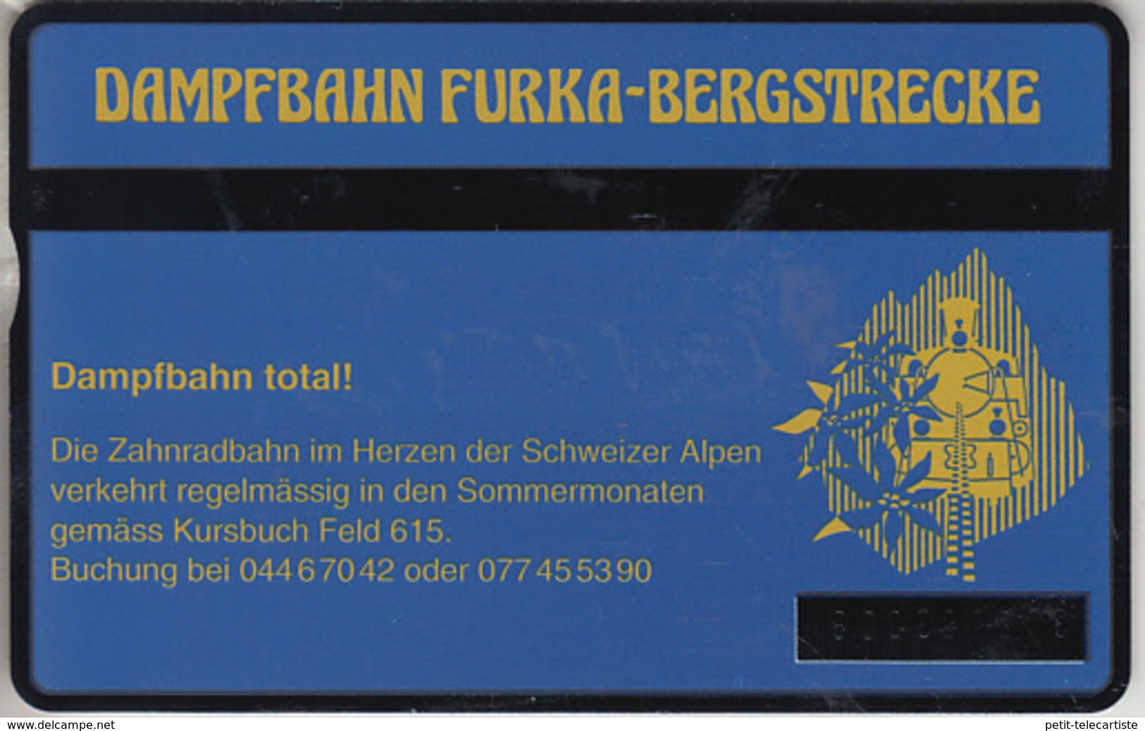 SUISSE - PHONE CARD - TAXCARD-PRIVÉE *** TRAIN - ZUG & VAPEUR FURKA *** - Schweiz