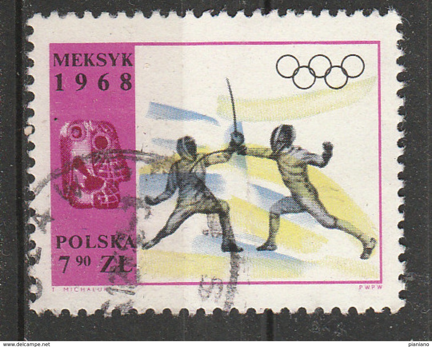 PIA  -  POLONIA  -  1968  : Giochi Olimpici Del Messico -   (YV 1705-06+1708+1710+1712) - Zomer 1968: Mexico-City