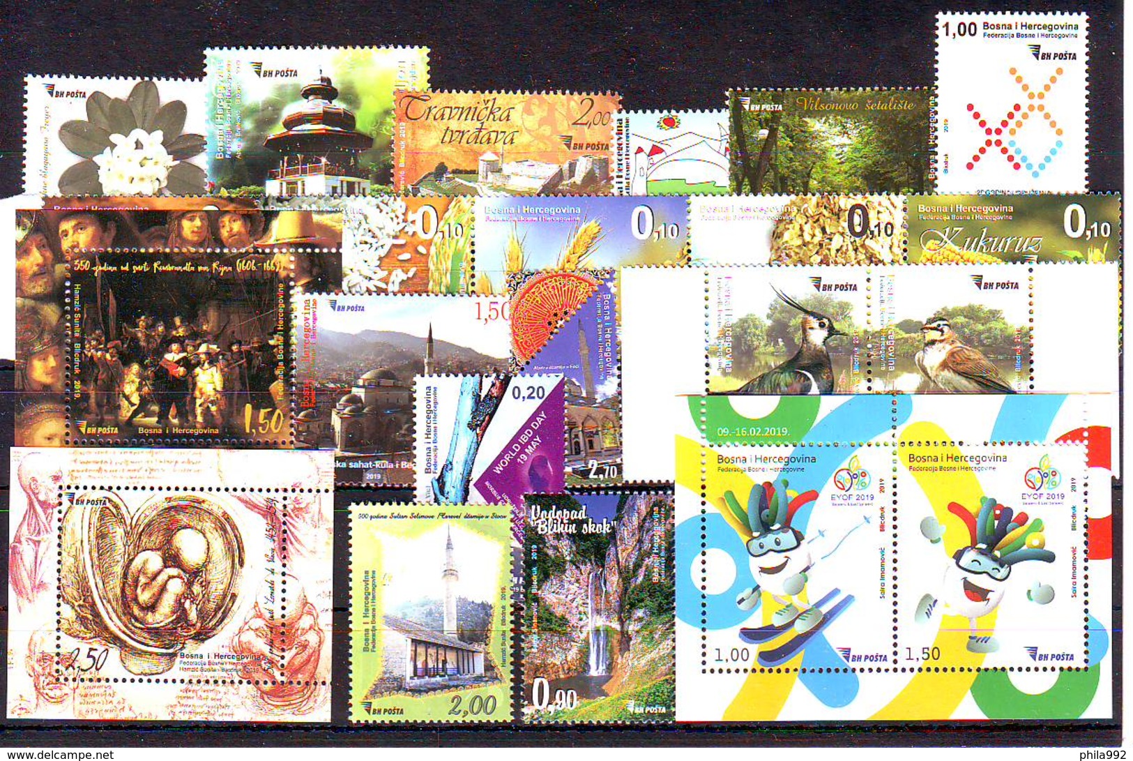 Bosnia BiH 2019 Year 18 Stamps 4 Bl. 1 Booklet 4 Charity MNH - Bosnien-Herzegowina