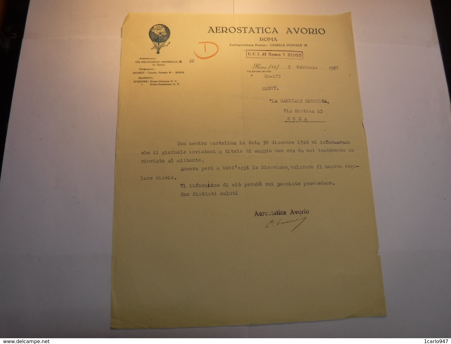 ROMA  --- AUTOMOBILI  - MOTO - MOTORI  --   AEROSTATICA AVORIO - Italien