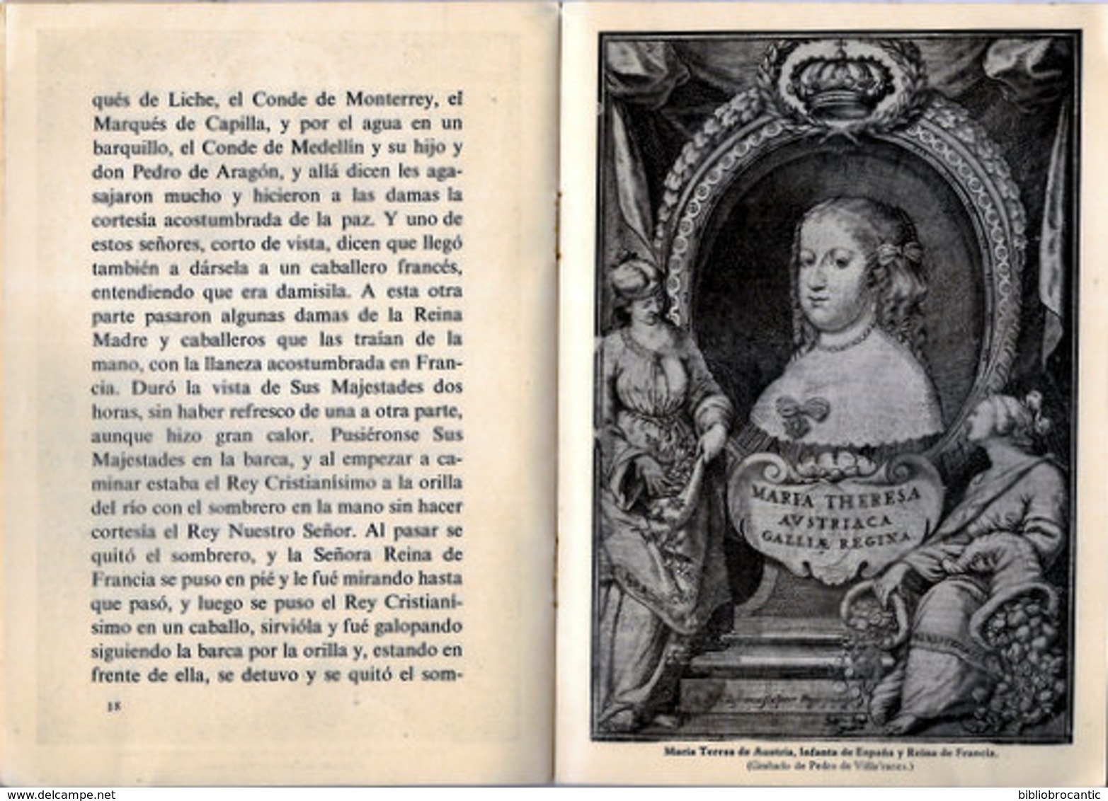 RELACION DEL CASAMIENTO DE LA SENORIA INFANTA DE ESPANA,REINA DE FRANCIA < DONA MARIA TERESA - Culture