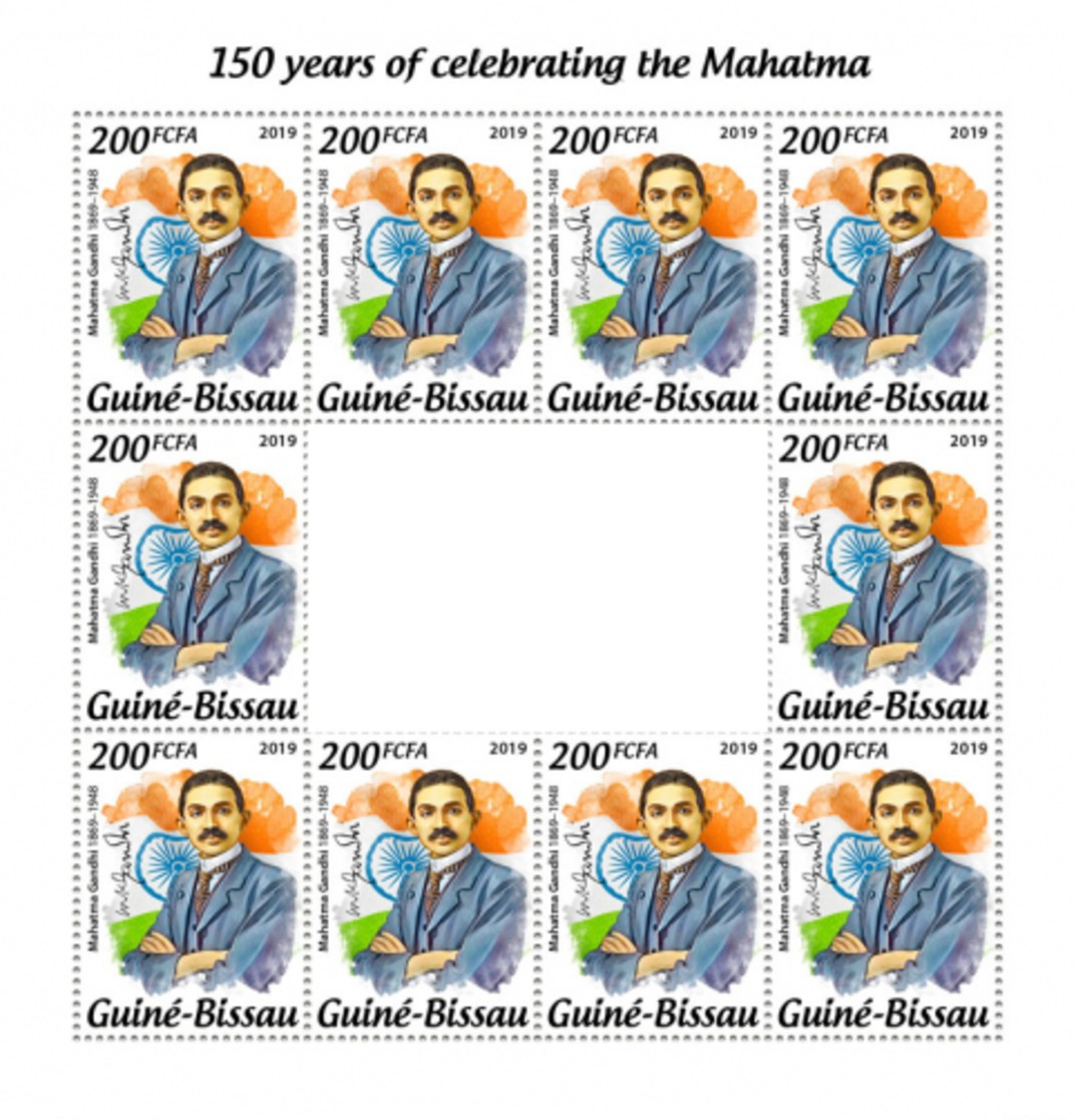 GUINEA BISSAU - 2019 - Mahatma Gandhi, 150th Birth Anniv - Perf 10v Sheet - M N H - Guinea-Bissau