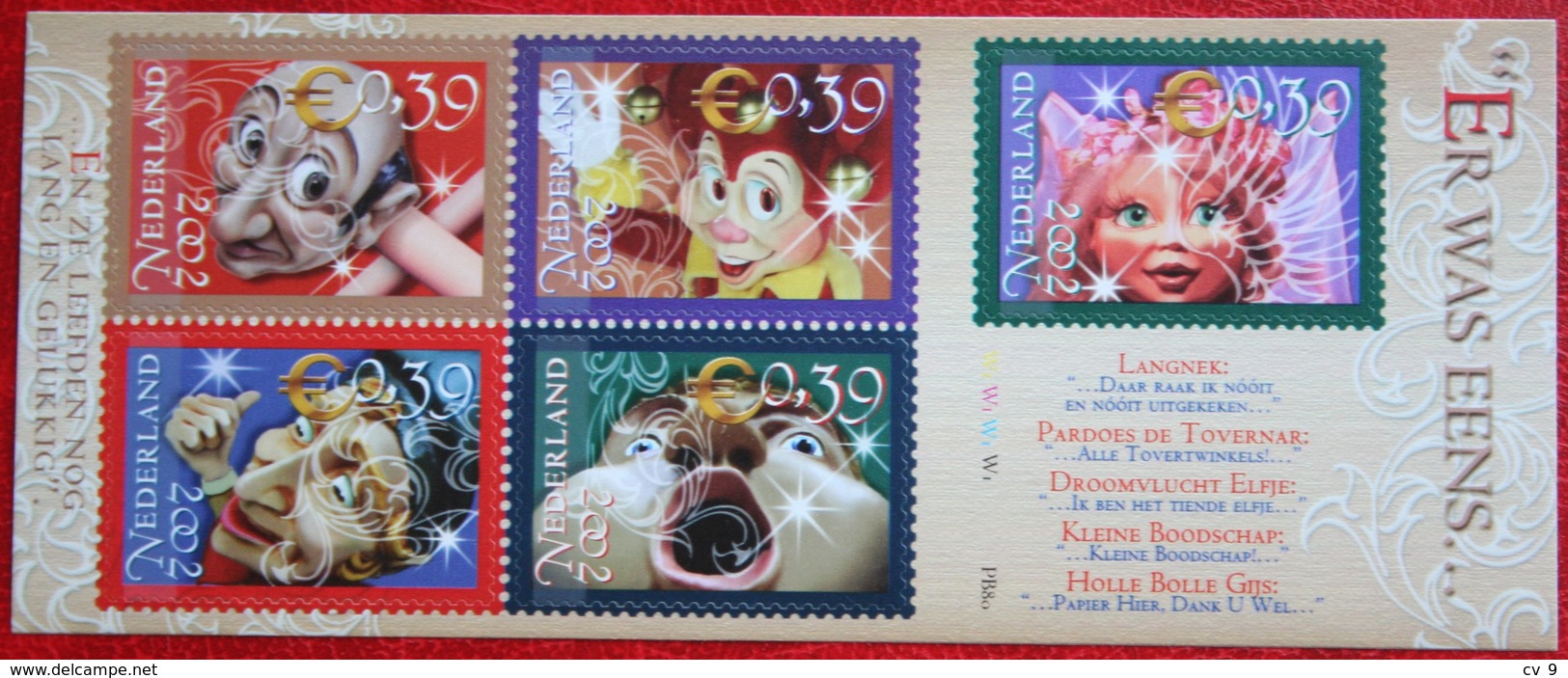 50 Jaar Efteling Ongevouwen PB 80 NVPH 2084-2088 (Mi 2004-2008) 2002 POSTFRIS MNH ** NEDERLAND NIEDERLANDE / NETHERLANDS - Ungebraucht