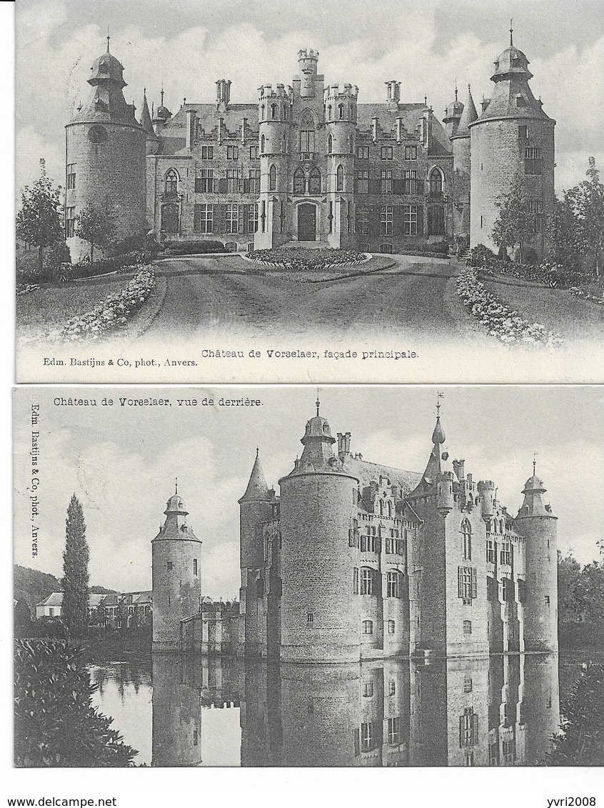 2 CP. De VORSSELAER - Façade Principale Et Vue De Derrière En 1905 Edit. Bastijns - Vorselaar