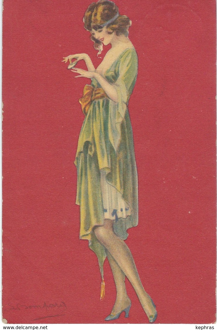 Illustrateur BOMPARD S. - ART NOUVEAU - Femme élégante Cachet De La Poste 1922 - Bompard, S.