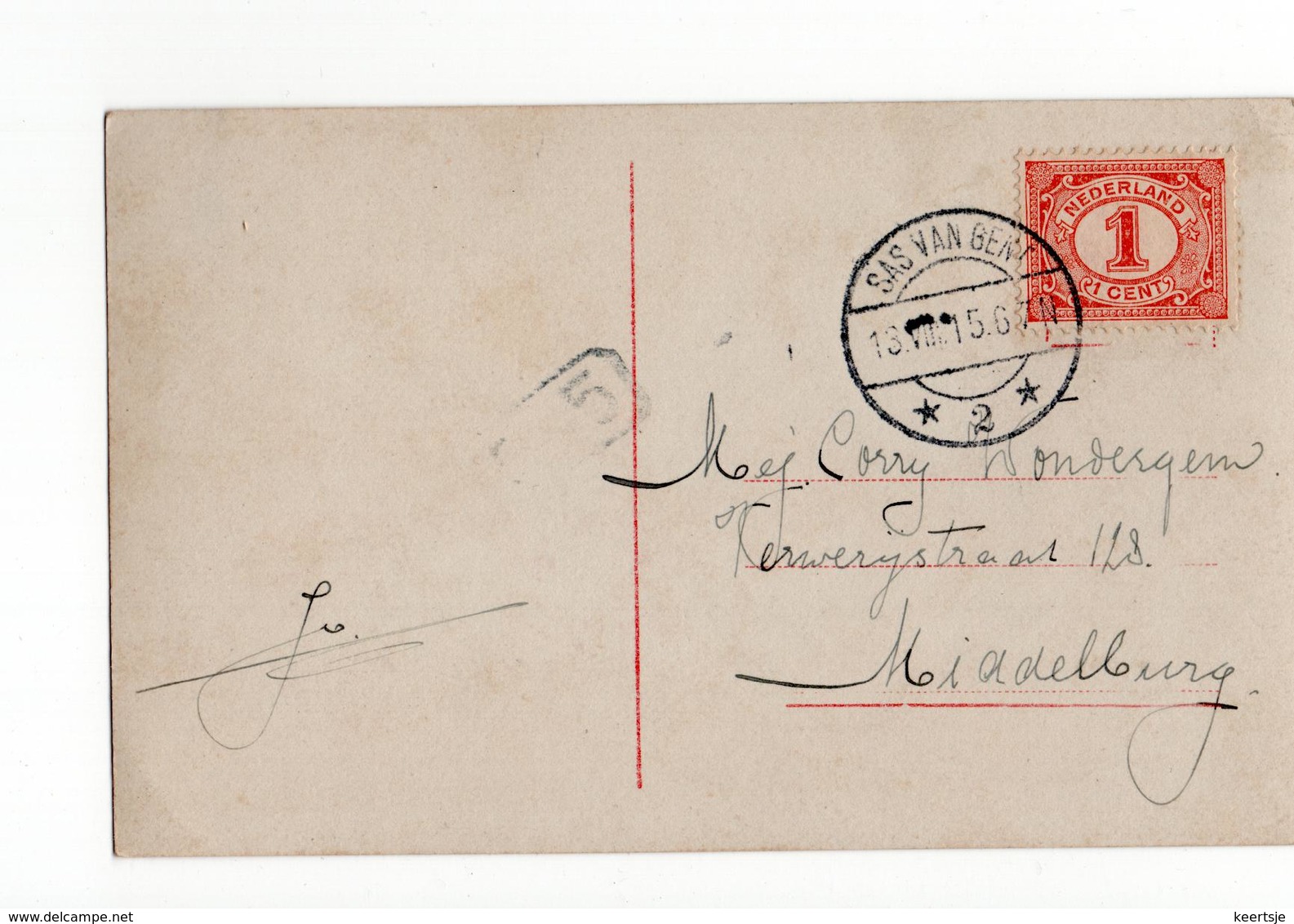 Sas Van Gent Langebalk 2 - 1915 - Poststempel