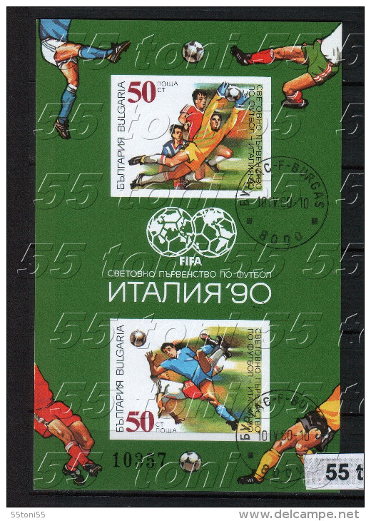 1990Sport World Cup Football – Italia II S/S- Imperf. - Used  (O) Bulgaria / Bulgarie - 1990 – Italië