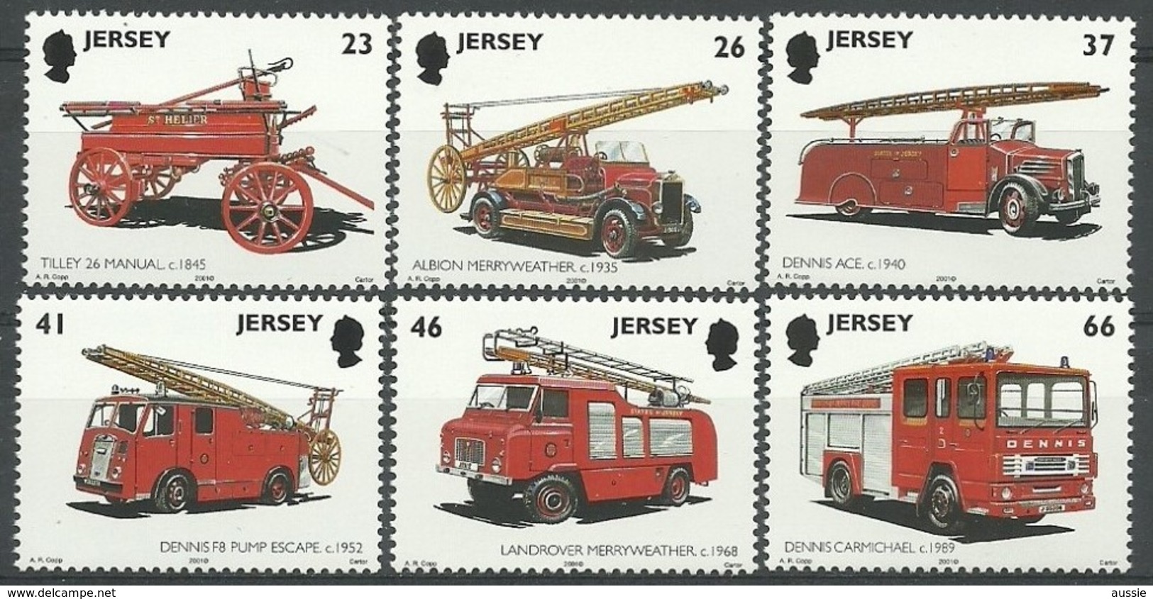 Jersey 2001 Yvertn° 994-999 *** MNH  Cote 12 € Pompiers Brandweer Fire Brigade - Jersey