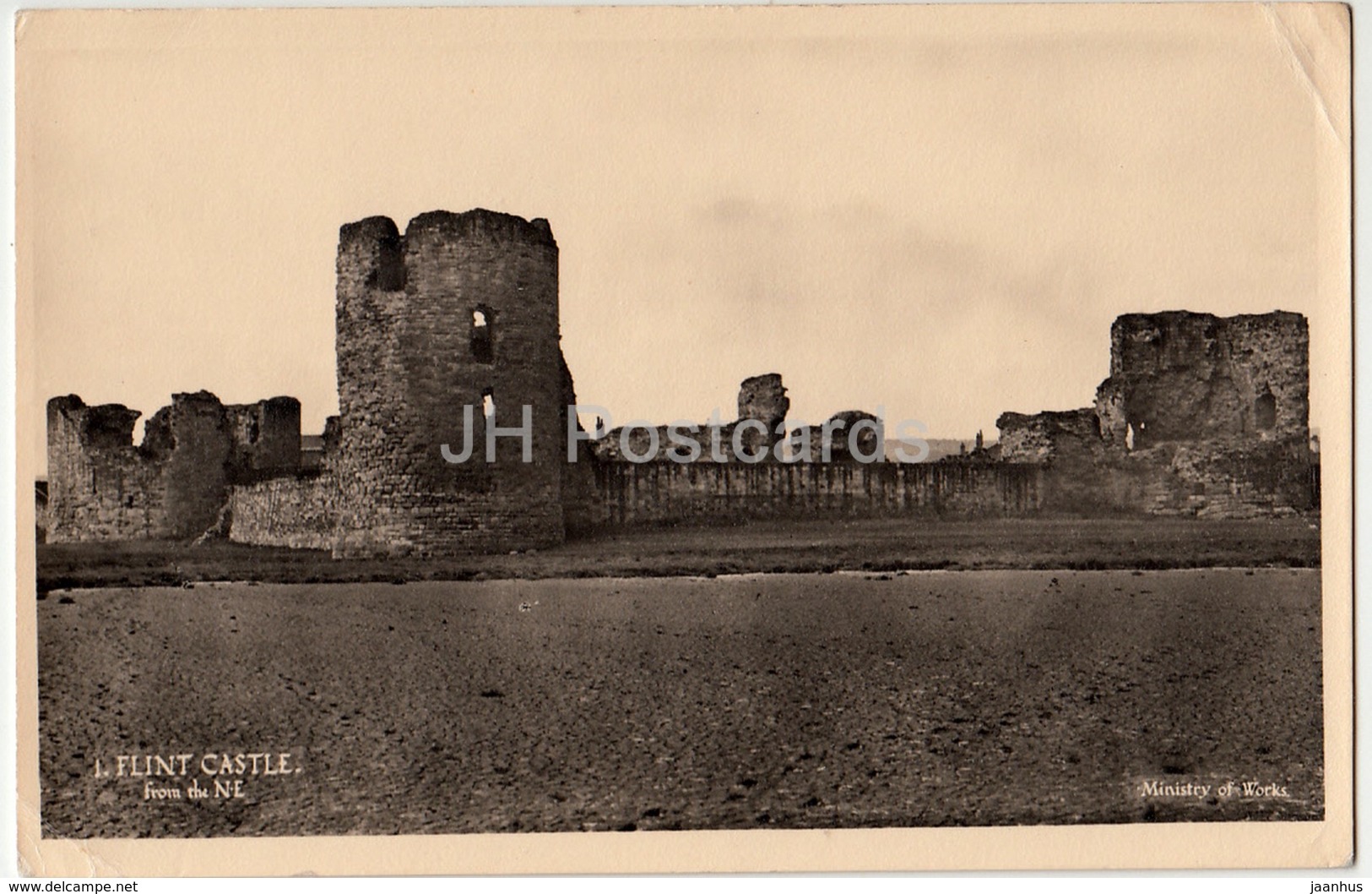 Flint Castle From The N.E. - 1952 - United Kingdom - Wales - Used - Flintshire