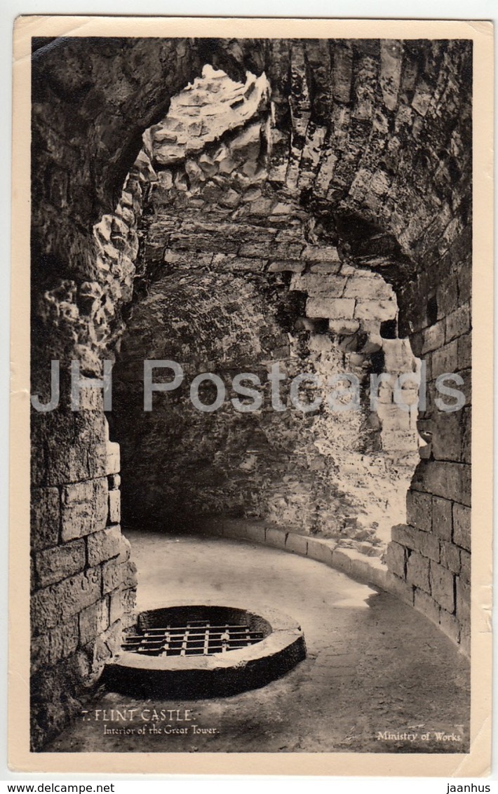 Flint Castle - Interior Of The Great Tower - 7 - 1952 - United Kingdom - Wales - Used - Flintshire