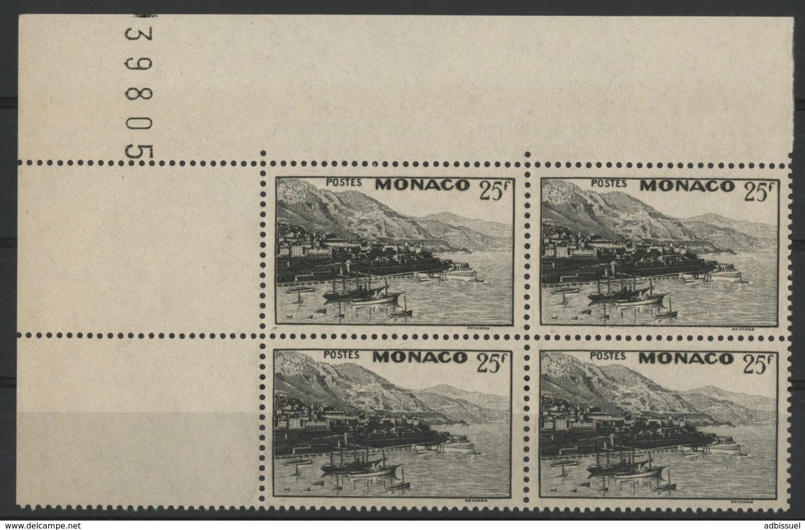 MONACO N° 313 Bloc De Quatre Cote 132 €. Neufs ** (MNH). Avec Coin De Feuille Numéroté. TB - Unused Stamps