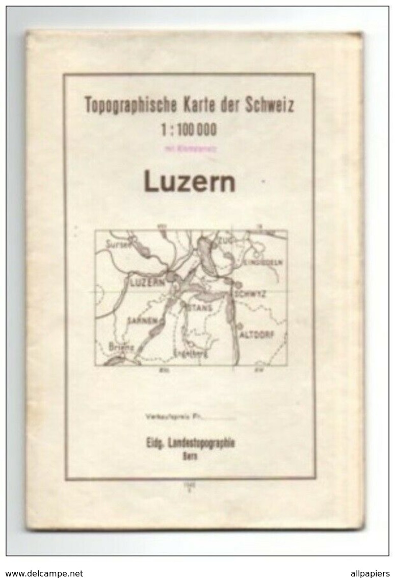 Carte Topographische Karte Der Schweiz 1:100 000 Luzern De 1948 - Topographical Maps