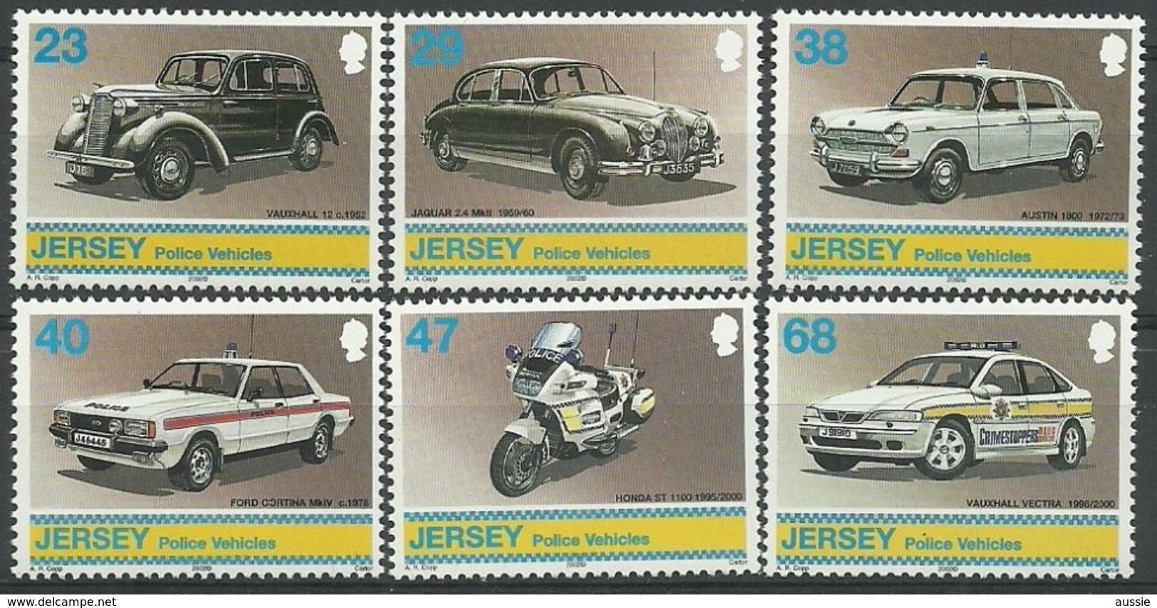 Jersey 2002 Yvertn° 1026-1031 *** MNH Cote 12,50 Euro  Voitures Autos Cars - Jersey