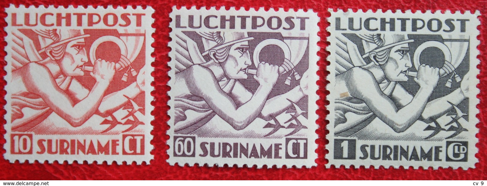 READ Luchtpostzegels Airmail English Print NVPH Nr: LP20-LP22 LP 20-22 1941 Postfris / MNH ** SURINAME / SURINAM - Suriname ... - 1975