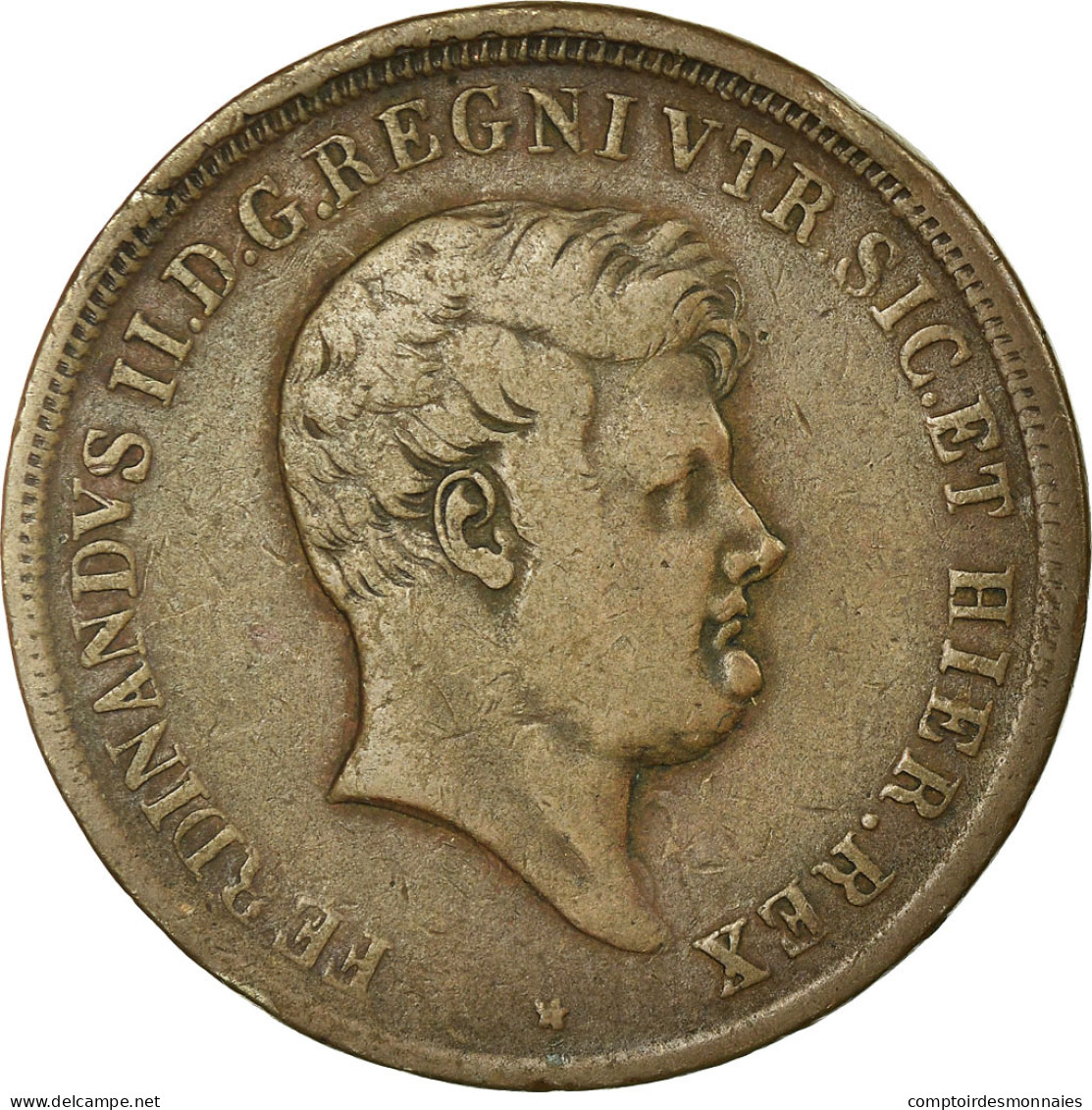 Monnaie, États Italiens, NAPLES, Ferdinando II, 5 Tornesi, 1849, TB+, Cuivre - Napoli & Sicilia