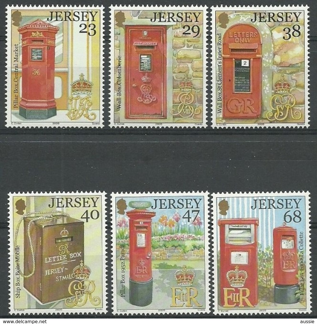 Jersey 2002 Yvertn° 1053-1058 *** MNH Cote 12,50 Euro Boîtes à Lettres Postbussen Letterbox - Jersey