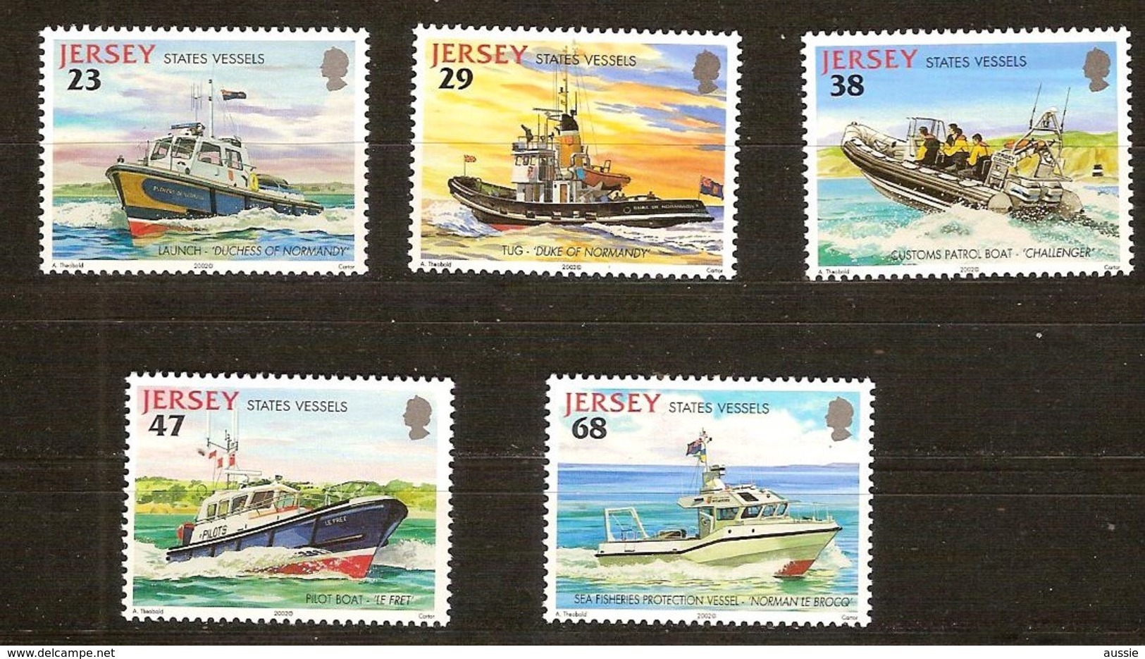 Jersey 2002 Yvertn° 1010-14 *** MNH Cote 10 Euro Bateaux Boten Ships - Jersey