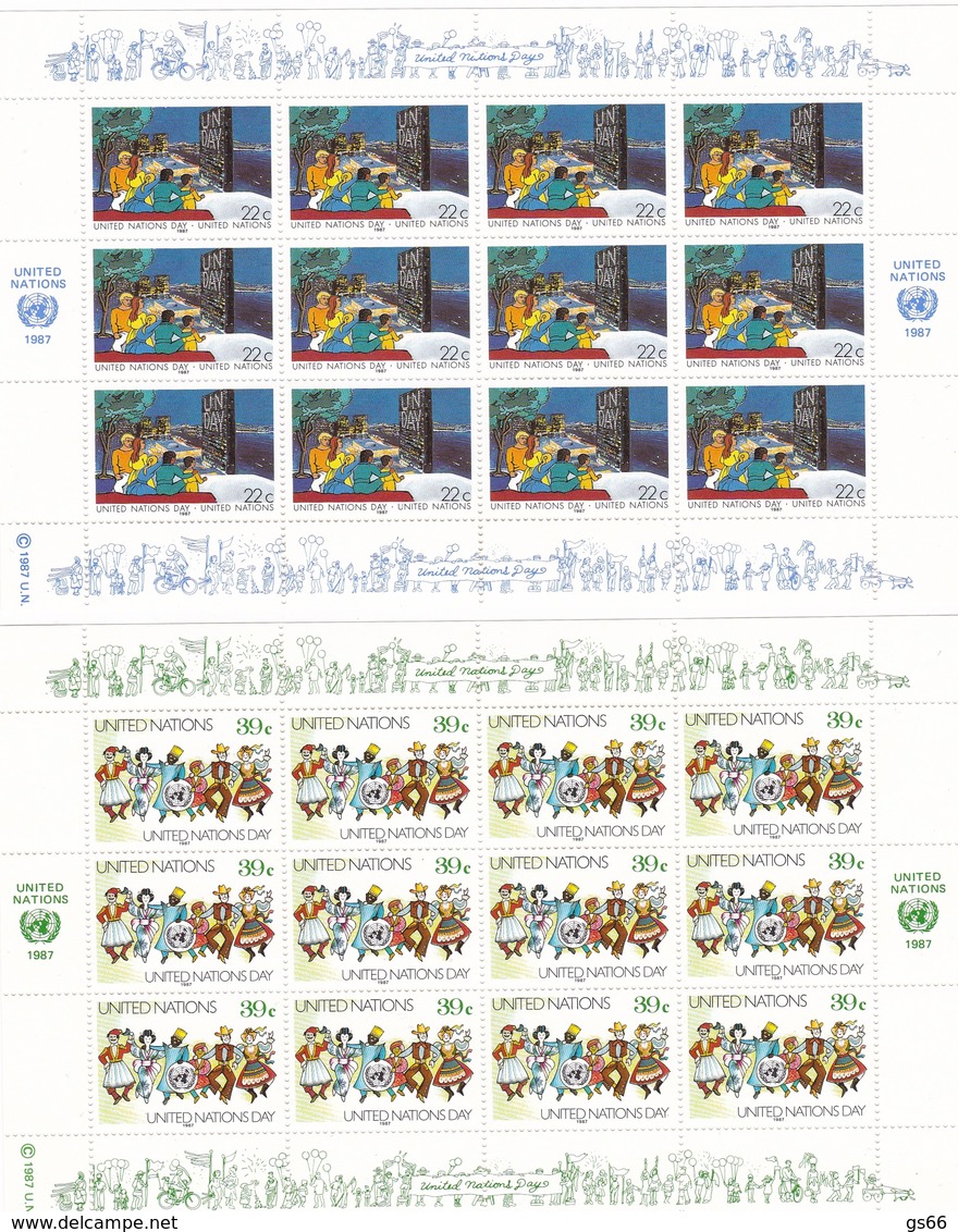 UNO-New York, 1987,  540/41,  MNH **,   Tag Der Vereinten Nationen. - Blocks & Kleinbögen