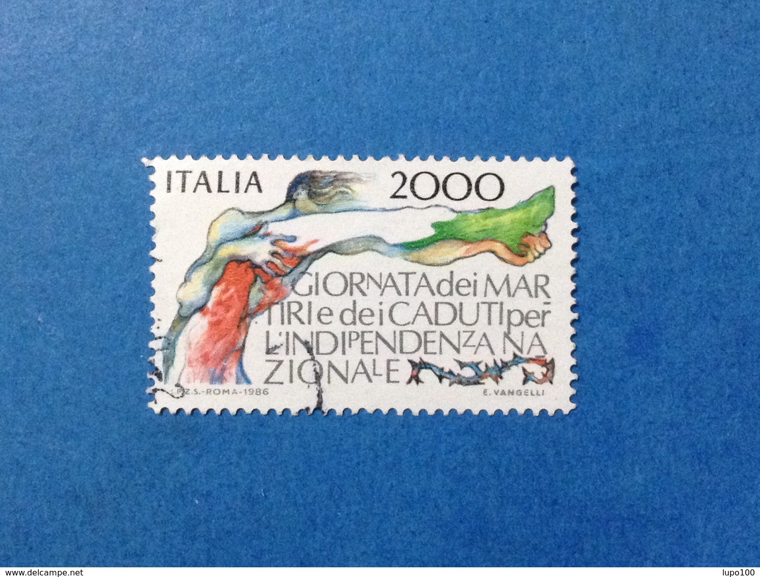 1986 ITALIA GIORNATA DEI MARTIRI E DEI CADUTI FRANCOBOLLO USATO ITALY STAMP USED - 1981-90: Used