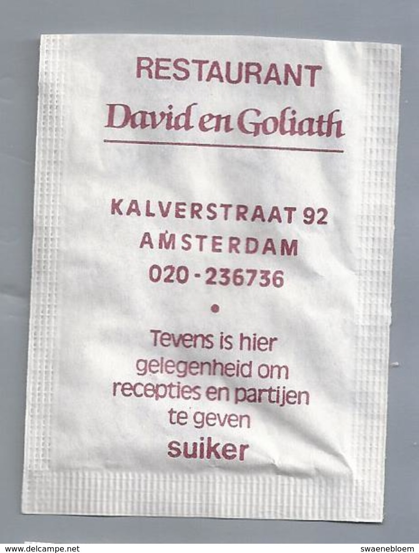 Suikerzakje.- AMSTERDAM. RESTAURANT DAVID EN GOLIATH. KALVERSTRAAT 92. Suiker Sucre Zucchero Zucker Sugar - Suiker