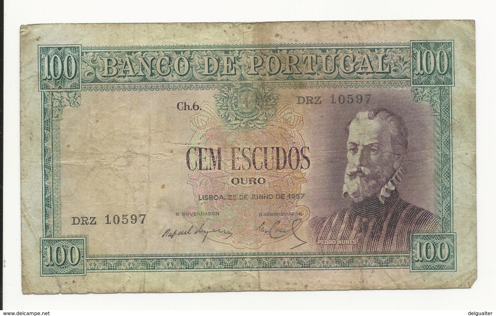 Portugal 100 Escudos 1957 Bad Grade - Portugal