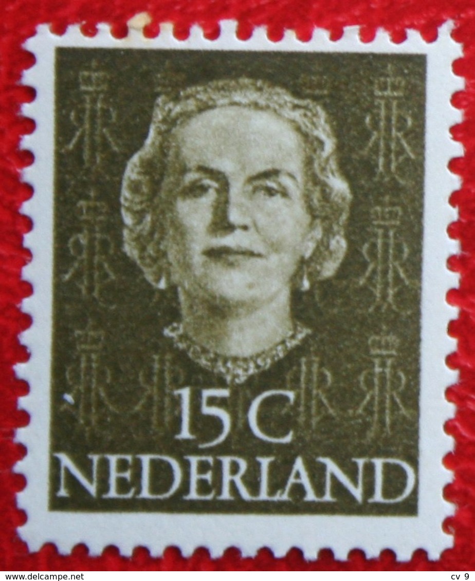 15 Ct Koningin Juliana EN FACE NVPH 523 (Mi 530) 1949-1951 1950 MH / Ongebruikt NEDERLAND / NIEDERLANDE - Ungebraucht