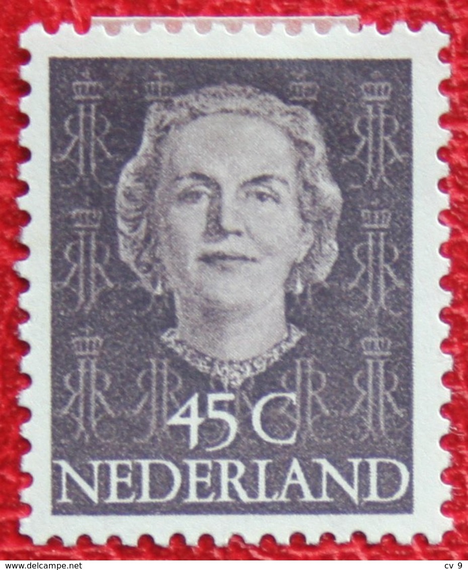 45 Ct Koningin Juliana EN FACE NVPH 530 (Mi 537) 1949 1950 1951 MH / Ongebruikt NEDERLAND / NIEDERLANDE - Ungebraucht