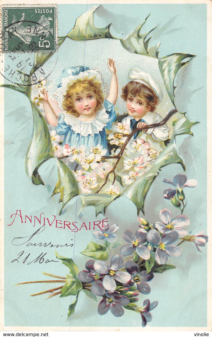 PIE-Z-JMT4-19-6143 : CARTE ILLUSTREE ET GAUFREE. RELIEF.  ANNIVERSAIRE. - Anniversaire