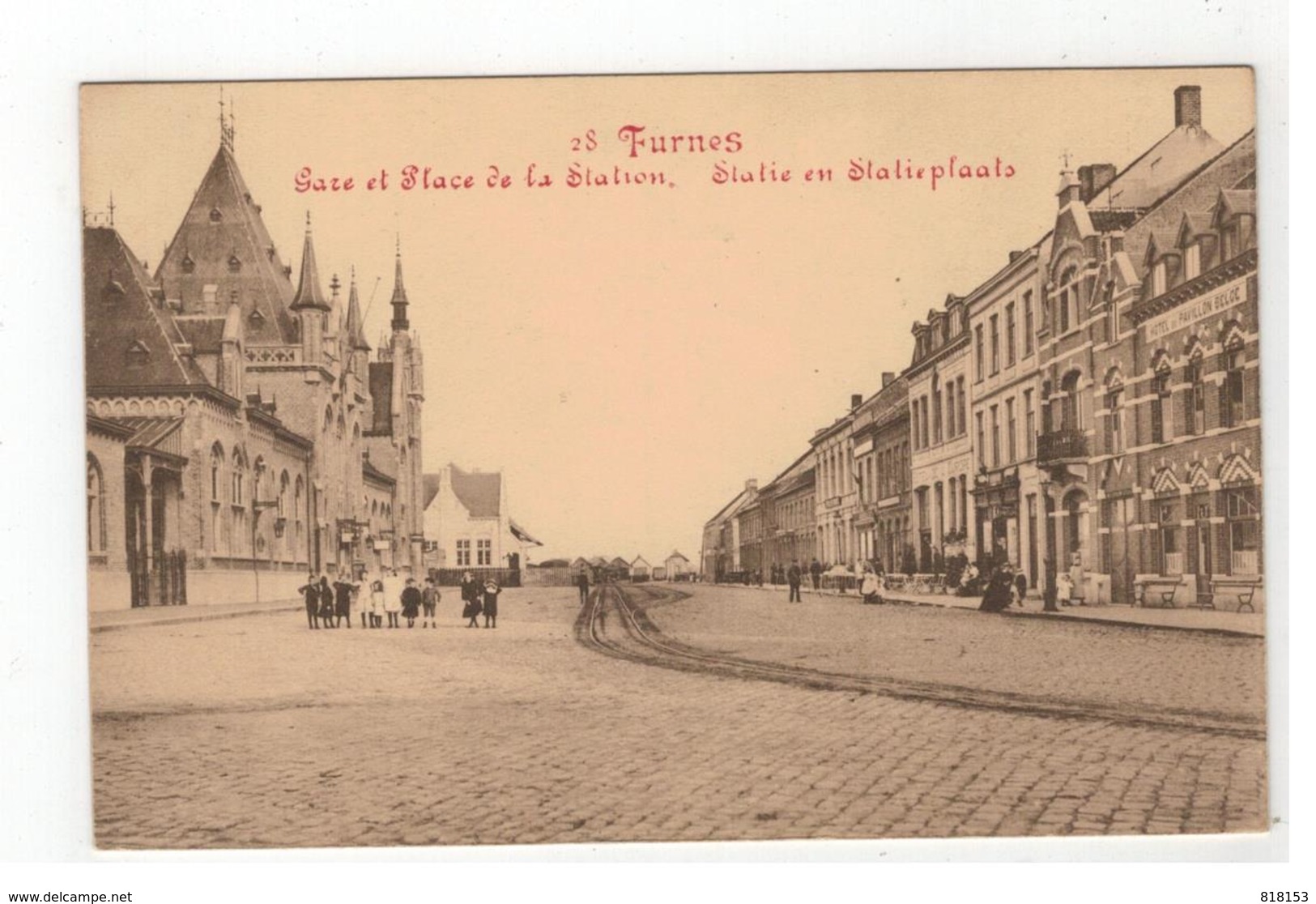 Veurne 28 Furnes  Gare Et Place De La Station  Statie En Statieplaats  Edit.Libr.H.Moree-Decree  MARCOVICI - Veurne