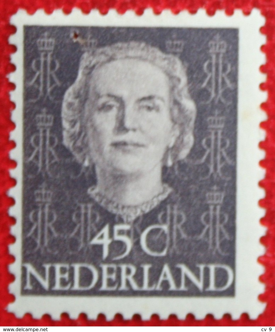 45 Ct Koningin Juliana EN FACE NVPH 530 (Mi 537) 1949 1950 1951 MH / Ongebruikt NEDERLAND / NIEDERLANDE - Ungebraucht