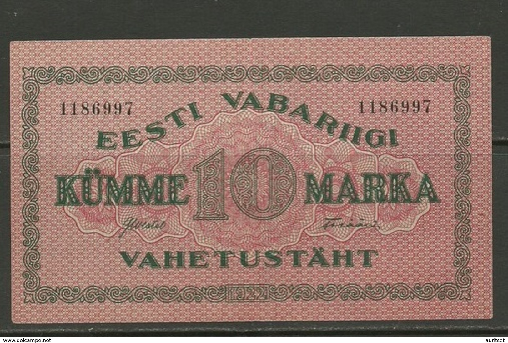 Estland Estonia 10 Marka 1922  Bank Note Banknote - Estland