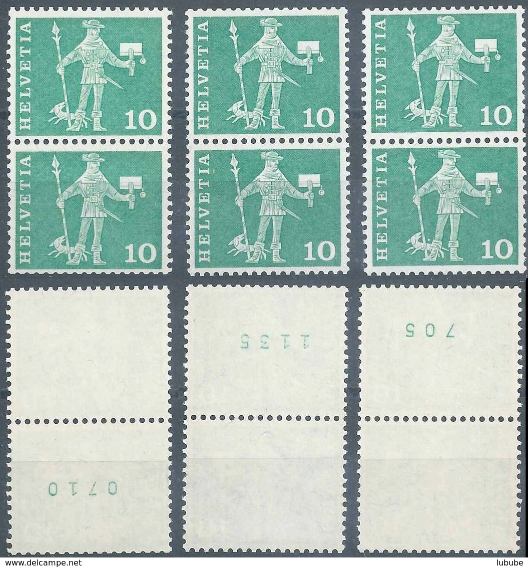 Standesläufer 356RL, 10 Rp.grün  (Paare Mit KZ)       1960 - Rouleaux