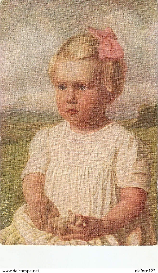 "Carl Priem.Little Girl. Evchen" Fine Painting, Vintage German Postcard - Otros & Sin Clasificación