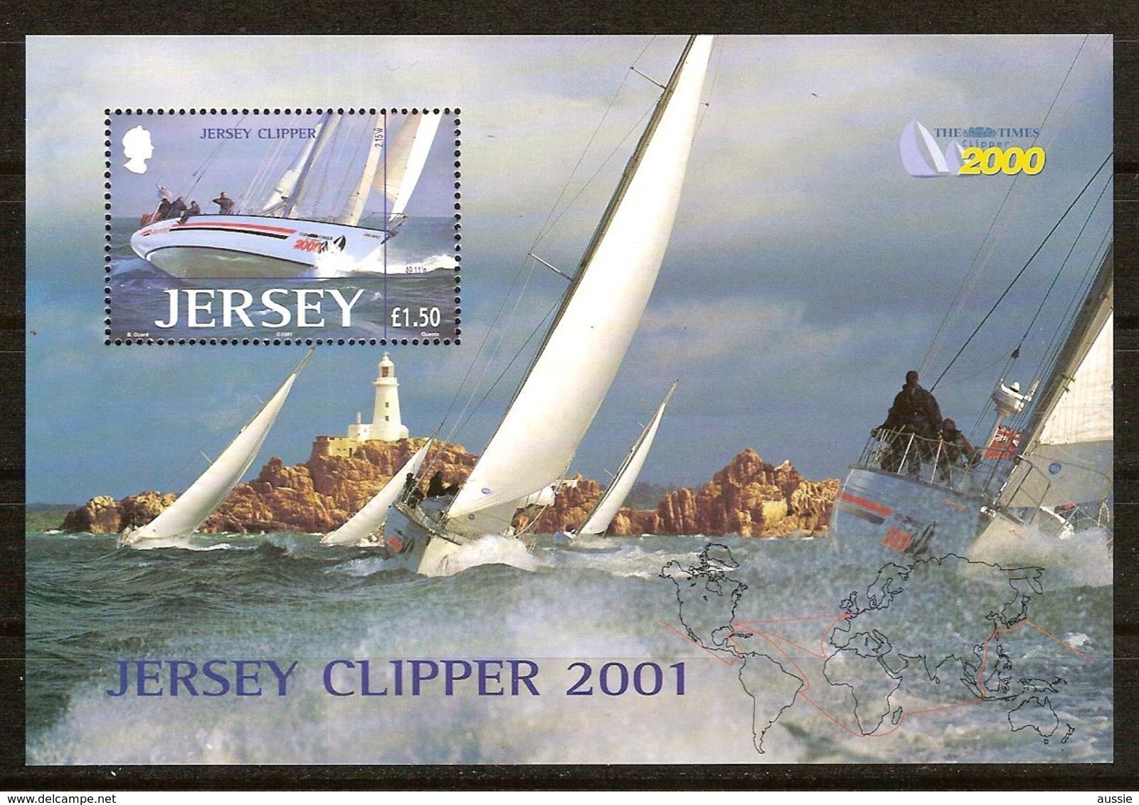 Jersey 2001 Yvertn° Bloc 39 *** MNH Cote 8 Euro Jersey Clipper 2001 - Jersey