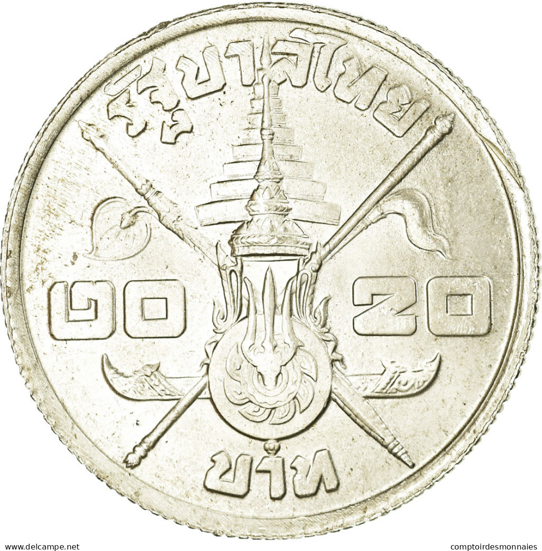 Monnaie, Thaïlande, Rama IX, 20 Baht, 1963, SUP+, Argent, KM:86 - Thaïlande