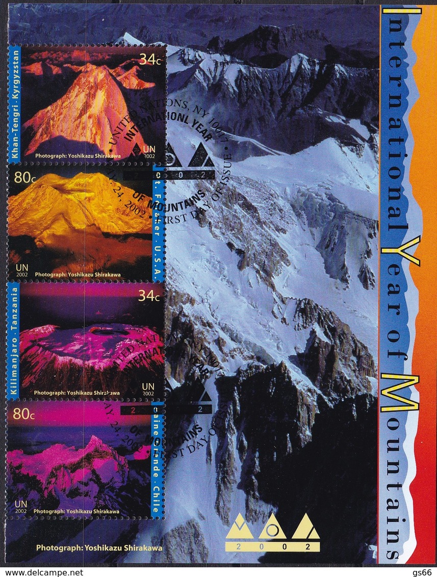 UNO-New York, 2002, 896/99, Jahr Der Berge. Used First Day Oo - Gebraucht