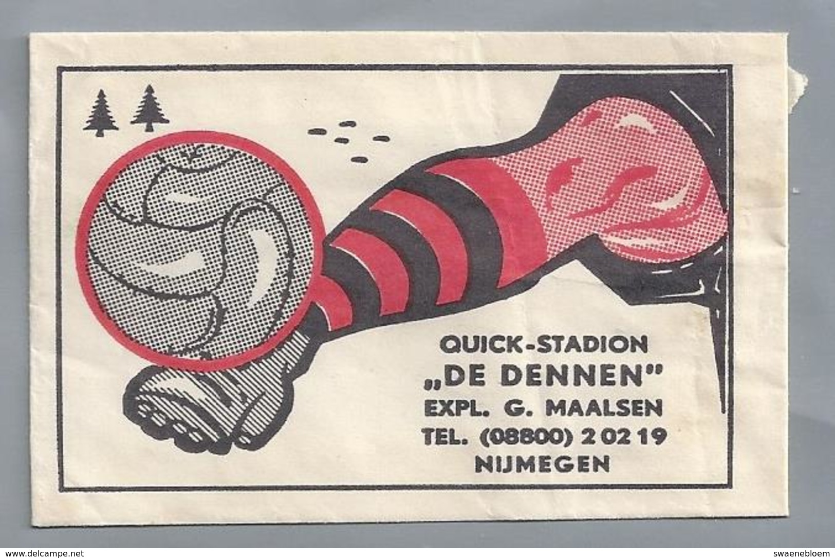 Suikerzakje.- NIJMEGEN. QUICK STADION - DE DENNEN - EXPL. G. MAALSEN. Voetbal. Suiker Sucre Zucchero Zucker Sugar - Suiker