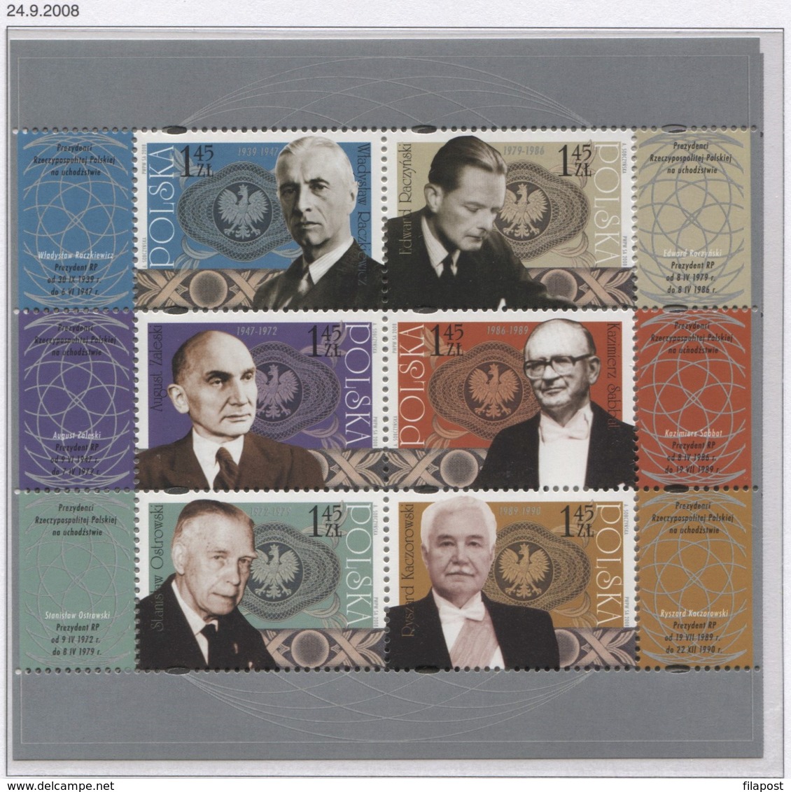 Poland 2008 Mi 181 Polish Heads Of State Of Poland, Presidents In Exile, Block  **MNH - Ongebruikt