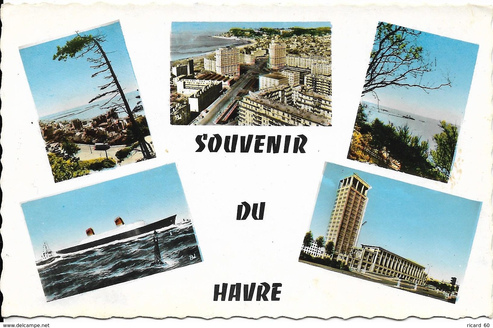 Cpsm Souvenir Du Havre, Vues Diverses, Paquebot " France" - Zonder Classificatie